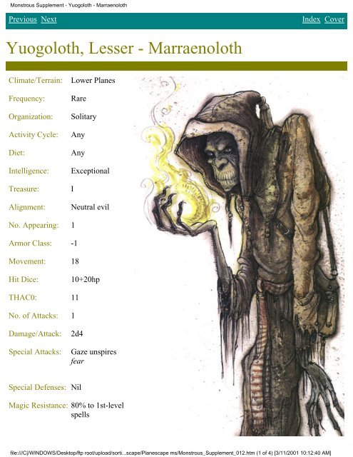 Planescape monstrous compendium appendix iii pdf